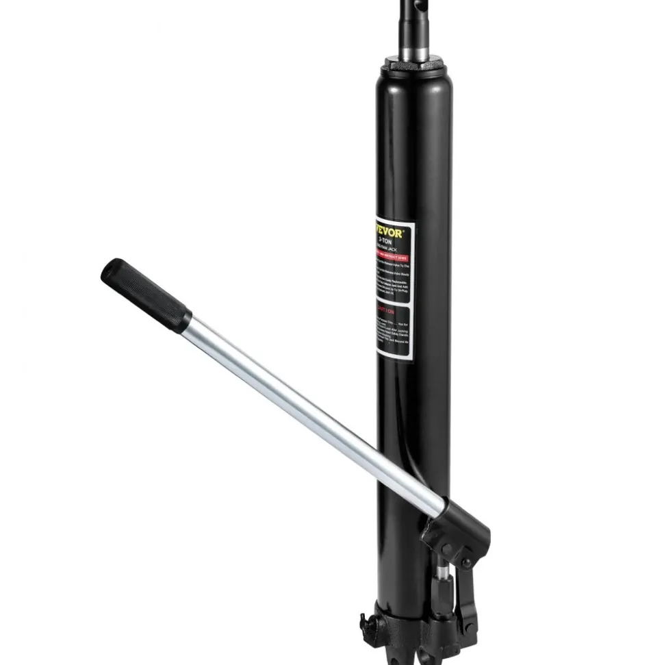 VEVOR Hydraulic Long Ram Jack, 3 Tons/6600 lbs Capacity, with Single Piston Pump and Clevis Base, Manual Cherry Picker with Handle, for Garage/Shop Cranes, Engine Lift Hoist, Black
