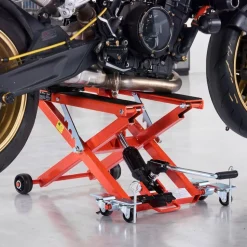 VEVOR Hydraulic Motorcycle Lift Jack, 1100 lbs Capacity, Scissor Lift Jack Portable Motorcycle Hoist Stand with 6 Wheels, 4.72"-15.15" Height Range, Hydraulic Foot-Operated Hoist Stand for Dirt Bikes