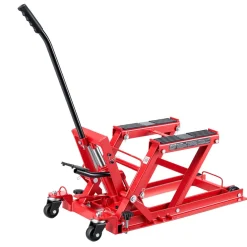 VEVOR Hydraulic Motorcycle Lift Jack, 1500 lbs Capacity, ATV Lift Jack Portable Motorcycle Hoist Stand with 4 Wheels, 4.5