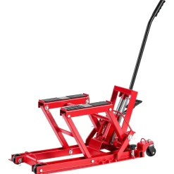 VEVOR Hydraulic Motorcycle Lift Jack, 1500 lbs Capacity, ATV Lift Jack Portable Motorcycle Hoist Stand with 4 Wheels, 4.5
