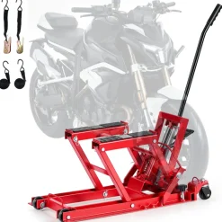 VEVOR Hydraulic Motorcycle Lift Jack, 1500 lbs Capacity, ATV Lift Jack Portable Motorcycle Hoist Stand with 4 Wheels, 4.5