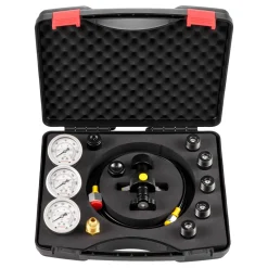 VEVOR Hydraulic Nitrogen Accumulator Charging Kit, All-in-One Nitrogen Fill Kit, Pressure Test System with 3 Gauges (1500, 4000, 6000 PSI), 6 Adapters Couplings, 1 Gas Hose, 1 Valve, 1 CGA580 Adapter