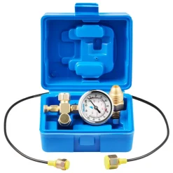 VEVOR Hydraulic Nitrogen Accumulator Charging Kit, 0-1420 PSI Nitrogen Fill Kit, Pressure Test System with 1 Pressure Gauge, 1 Gas Hose, 1 Valve Body and 1 CGA580 Adapter for Construction Machinery