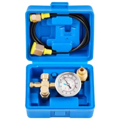 VEVOR Hydraulic Nitrogen Accumulator Charging Kit, 0-1420 PSI Nitrogen Fill Kit, Pressure Test System with 1 Pressure Gauge, 1 Gas Hose, 1 Valve Body and 1 CGA580 Adapter for Construction Machinery