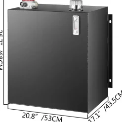 VEVOR Hydraulic Oil Tanks 25Gal Fuel Tank Heavy Duty Hydraulic Steel Tank Reservoir, Gasoline Transfer Tanks, Hydraulic Reservoir with Strainer Temp Gauge Filter Breather Cap for Tractors & Trucks