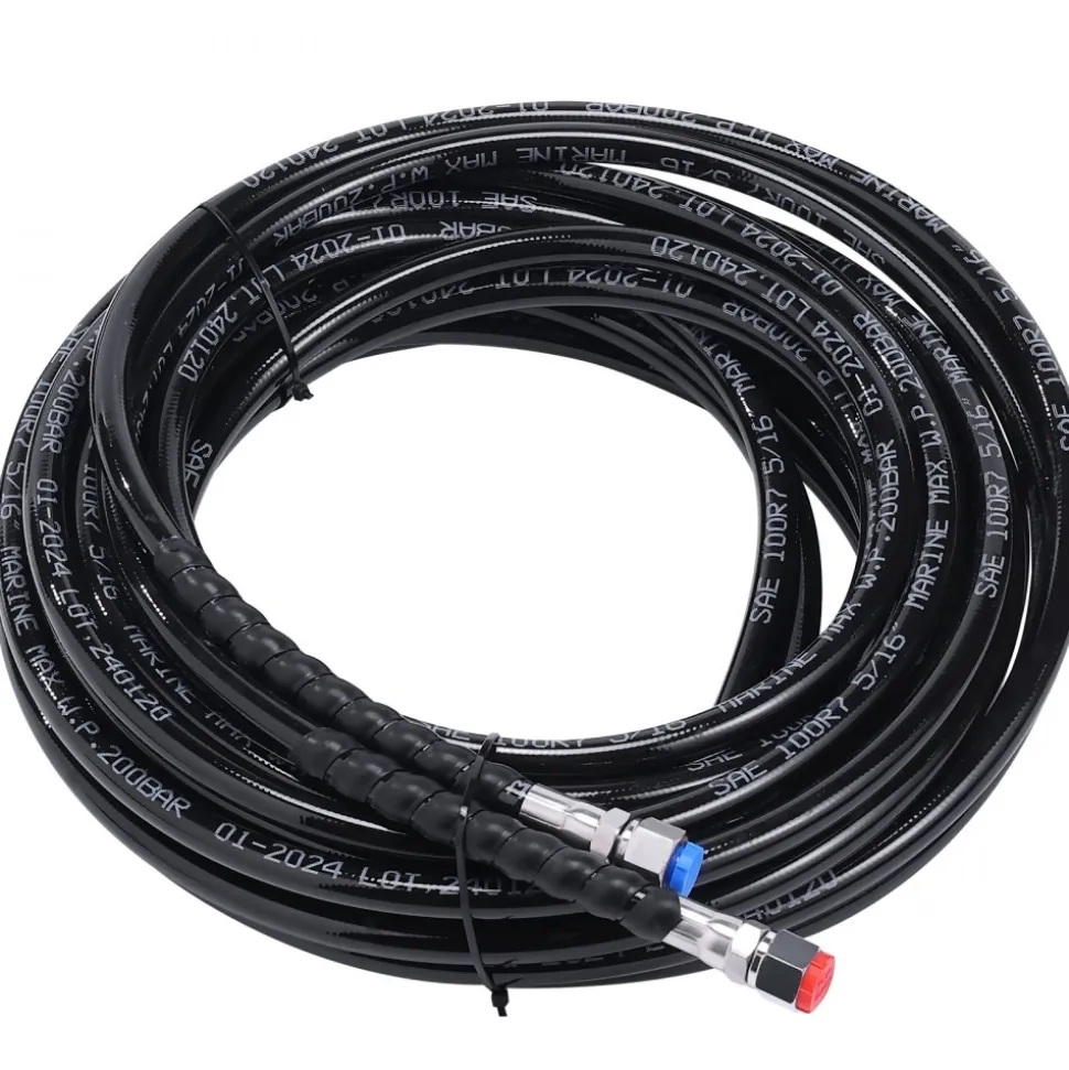 VEVOR Hydraulic Outboard Steering Kit, 90HP, Marine Boat Hydraulic Steering System, with Helm Pump Two-Way Lock Cylinder and 20 Feet Hydraulic Steering Hose, for Single Station Single-Engine Boats