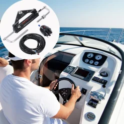 VEVOR Hydraulic Outboard Steering Kit, 150HP, Marine Boat Hydraulic Steering System, with Helm Pump Two-Way Lock Cylinder and 26 Feet Hydraulic Steering Hose, for Single Station Single-Engine Boats