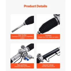 VEVOR Hydraulic Power Steering Rack and Pinion, Compatible with 2004-2006 Toyota Camry (SE or XLE Model), 2004 Toyota Camry (LE Model with 16" Wheels), 2007-2011 Toyota Camry (Except Hybrid Model)