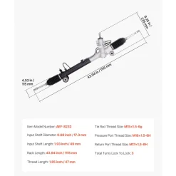 VEVOR Hydraulic Power Steering Rack and Pinion, Steering Rack and Pinion Assembly with Dust Boot, Compatible with 2004-2006 Lexus RX330, 2007-2009 Lexus RX350, 2001-2007 Toyota Highlander