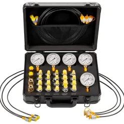 VEVOR Hydraulic Pressure Test Kit, 250/400/600bar, 3 Gauges 11 Test Couplings 3 Test Hoses, Excavator Hydraulic Test Gauge Set with Portable Carrying Case for Excavator Tractors Construction Machinery