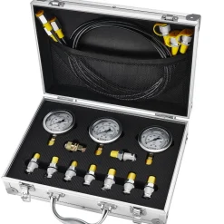 VEVOR Hydraulic Pressure Test Kit, 250/400/600bar, 3 Gauges 9 Test Couplings 3 Test Hoses, Excavator Hydraulic Test Gauge Set with Portable Carrying Case for Excavator Tractors Construction Machinery