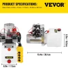 VEVOR Hydraulic Pump Double Acting Hydraulic Power Unit Double Solenoid Hydraulic Power Pack 12V DC Hydraulic Power Pump with 4.5Liter Reservoir for Dump Trailer Car Lifting