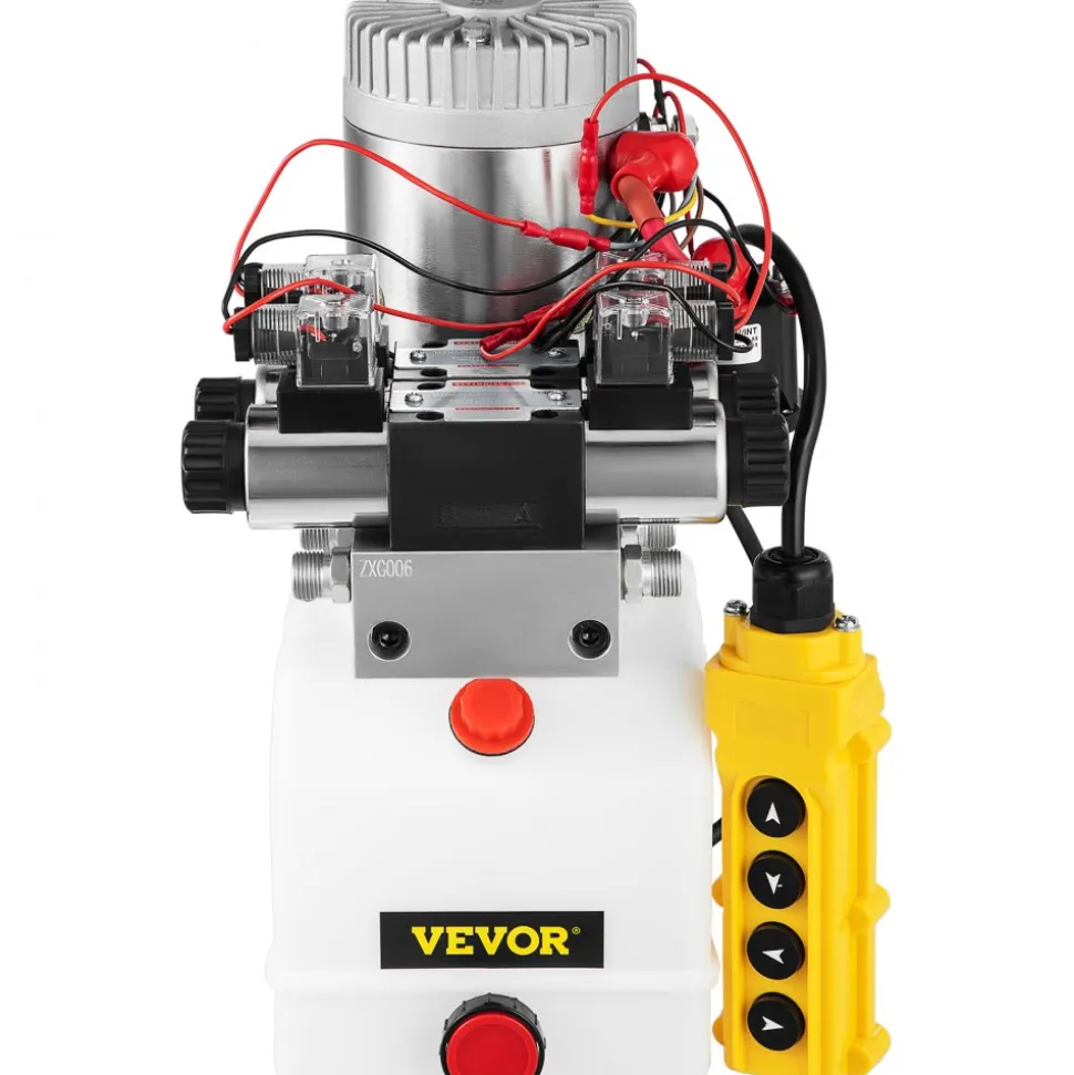 VEVOR Hydraulic Pump Double Acting Hydraulic Power Unit Double Solenoid Hydraulic Power Pack 12V DC Hydraulic Power Pump with 4.5Liter Reservoir for Dump Trailer Car Lifting