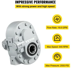 VEVOR Hydraulic Pump 16.6GPM Hydraulic Motor 540RPM Log Splitter 2500PSI Hydraulic Splitter SAE 12 Outlet Port Hydraulic Pump for Log Splitter for Truck Tailgate Lift,Scissor Lift, Dump Trailer