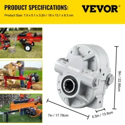 VEVOR Hydraulic Pump 16.6GPM Hydraulic Motor 540RPM Log Splitter 2500PSI Hydraulic Splitter SAE 12 Outlet Port Hydraulic Pump for Log Splitter for Truck Tailgate Lift,Scissor Lift, Dump Trailer