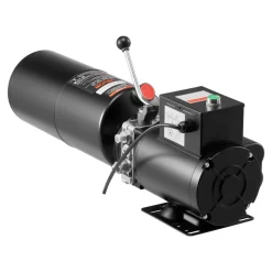 VEVOR Hydraulic Pump Power Unit, AC 220V, 10 Quart Single Acting Hydraulic Unit, 6.3 L/min Oil Flow, Max Discharge Pressure 22 MPa for Dump Truck, Auto Repair Garage, Car Lifting Platforms, Black
