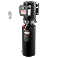 VEVOR Hydraulic Pump Power Unit, AC 220V, 10 Quart Single Acting Hydraulic Unit, 6.3 L/min Oil Flow, Max Discharge Pressure 22 MPa for Dump Truck, Auto Repair Garage, Car Lifting Platforms, Black