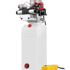 VEVOR Hydraulic Pump, 8 Quart/2 Gal Double Acting Dump Trailer Pump DC 12V, 3200 PSI Max Relief Pressure, Electric Hydraulic Power Unit for Dump Trailer Car Lifting (with 4pcs SAE #6 Connectors)