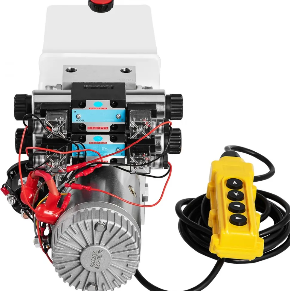 VEVOR Hydraulic Pump, 8 Quart/2 Gal Double Acting Dump Trailer Pump DC 12V, 3200 PSI Max Relief Pressure, Electric Hydraulic Power Unit for Dump Trailer Car Lifting (with 4pcs SAE #6 Connectors)