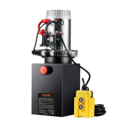 VEVOR Hydraulic Pump, 6 Quart Hydraulic Power Unit, Double Acting Dump Trailer Pump, 0.91 GPM Flow Rate, 3200 PSI Max Relief Pressure, DC 12V Hydraulic Pump for Dump Trailer Car Lifting