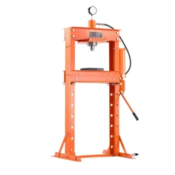 VEVOR Hydraulic Shop Press, 30 T H-Frame Pneumatic Shop Press with Press Plate & Triangular Support, Stable Garage Floor Adjustable Hydraulic Press with Relief Valve, Fit for Bending & Straightening