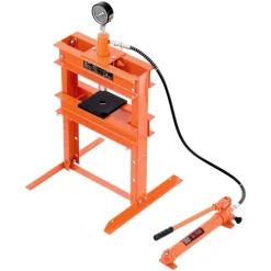 VEVOR Hydraulic Shop Press, 10 T H-Frame Shop Press with Press Plate & H-shaped Base, Stable Garage Floor Adjustable Hydraulic Press with Relief Valve, Fit for Bending, Straightening & Stamping