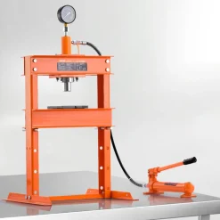 VEVOR Hydraulic Shop Press, 10 T H-Frame Shop Press with Press Plate & H-shaped Base, Stable Garage Floor Adjustable Hydraulic Press with Relief Valve, Fit for Bending, Straightening & Stamping