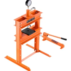 VEVOR Hydraulic Shop Press, 10 T H-Frame Shop Press with Press Plate & H-shaped Base, Stable Garage Floor Adjustable Hydraulic Press with Relief Valve, Fit for Bending, Straightening & Stamping