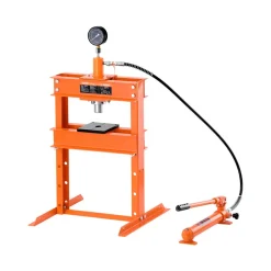 VEVOR Hydraulic Shop Press, 10 T H-Frame Shop Press with Press Plate & H-shaped Base, Stable Garage Floor Adjustable Hydraulic Press with Relief Valve, Fit for Bending, Straightening & Stamping