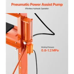 VEVOR Hydraulic Shop Press, 20 T H-Frame Pneumatic Shop Press with Press Plate, Stable Garage Floor Adjustable Hydraulic Press with Triangular Support, Fit for Bending, Straightening & Stamping