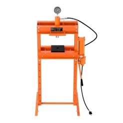 VEVOR Hydraulic Shop Press, 20 T H-Frame Pneumatic Shop Press with Press Plate, Stable Garage Floor Adjustable Hydraulic Press with Triangular Support, Fit for Bending, Straightening & Stamping