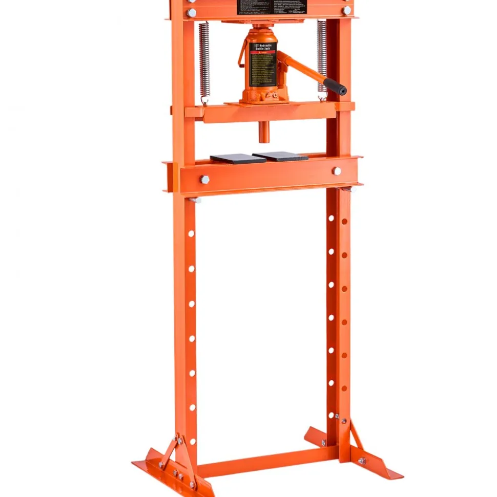 VEVOR Hydraulic Shop Press, 12 Ton H-Frame Hydraulic Garage/Shop Floor Press, Adjustable Shop Press with Press Plates, Heavy Duty Hydraulic Press for Garage, Shop, Workshop