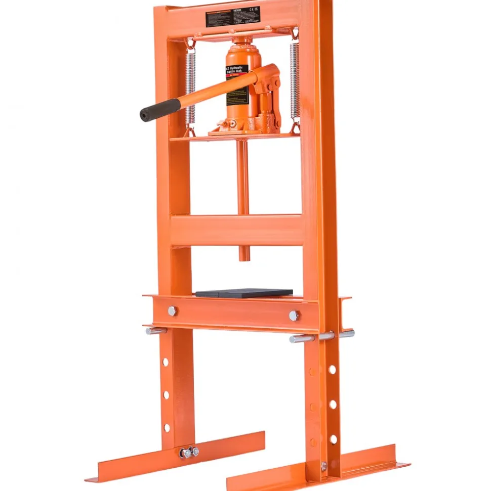 VEVOR Hydraulic Shop Press, 6 Ton H-Frame Hydraulic Garage/Shop Floor Press, Adjustable Shop Press with Press Plates, Heavy Duty Hydraulic Press for Garage, Shop, Workshop