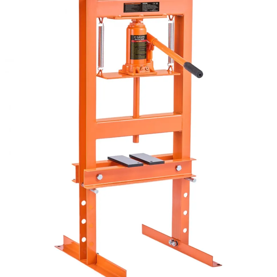 VEVOR Hydraulic Shop Press, 6 Ton H-Frame Hydraulic Garage/Shop Floor Press, Adjustable Shop Press with Press Plates, Heavy Duty Hydraulic Press for Garage, Shop, Workshop