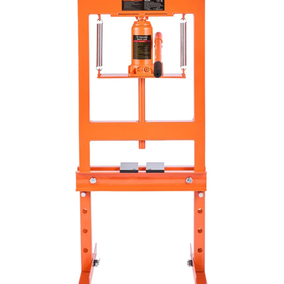 VEVOR Hydraulic Shop Press, 6 Ton H-Frame Hydraulic Garage/Shop Floor Press, Adjustable Shop Press with Press Plates, Heavy Duty Hydraulic Press for Garage, Shop, Workshop