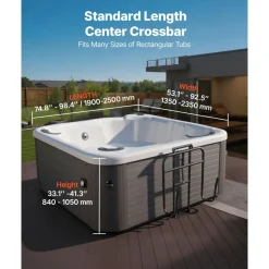 VEVOR Hydraulic Spa Cover Lift, Hot Tub Cover Lift, Adjustable Height 33.1 to 41.3 in and Width from 53.1 to 92.5 in, Mounted Underneath on One Side, Compatible with Various Sizes of Hot Tubs & Spas