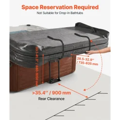 VEVOR Hydraulic Spa Cover Lift, Hot Tub Cover Lift, Adjustable Height 33.1 to 41.3 in and Width from 53.1 to 92.5 in, Mounted Underneath on One Side, Compatible with Various Sizes of Hot Tubs & Spas