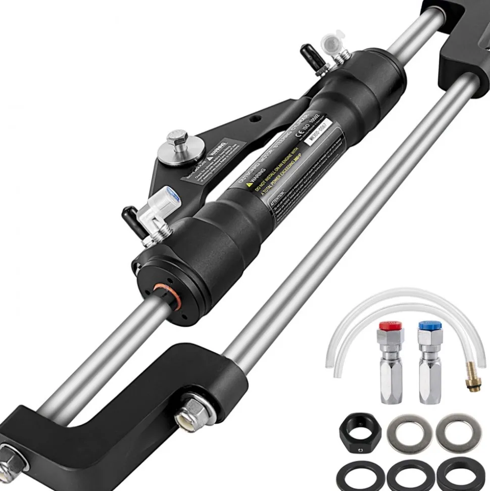 VEVOR Hydraulic Steering Cylinder 300HP, Hydraulic Steering, Front Mount, Hydraulic Outboard Steering Cylinder for Marine Boat Steering System