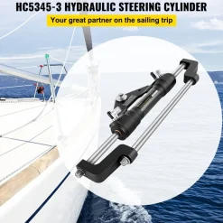 VEVOR Hydraulic Steering Cylinder 300HP, Hydraulic Steering Front Mount Hydraulic Outboard Marine Steering Kit Without Hydraulic Hose and Helm for Outboards Boat Steering System