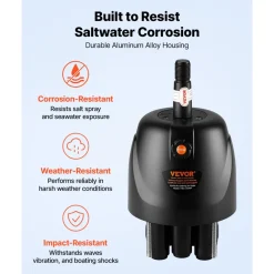 VEVOR Hydraulic Steering Helm Pump 150 HP Outboard Hydraulic Pump for Boats, Marine Boat Steering System, 2.5 MPa Max Work Pressure, Aluminum Alloy Housing, Built-in Lock Valve, Replaceable Shaft Seal