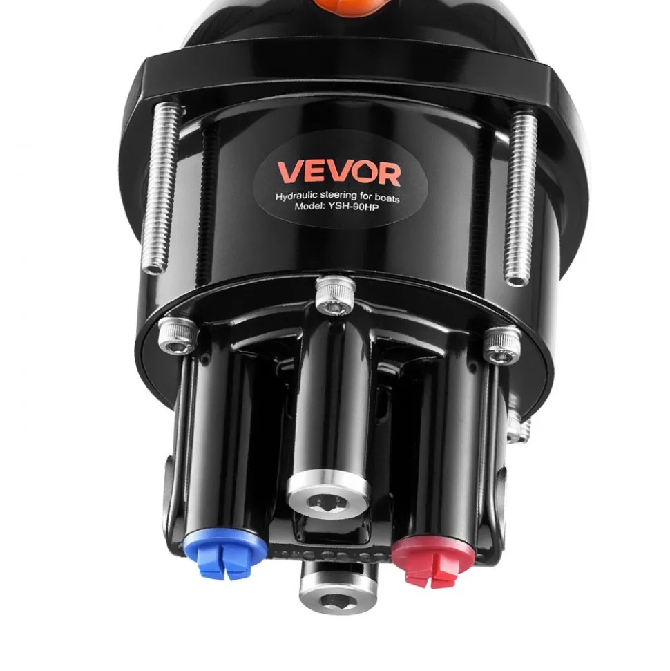 VEVOR Hydraulic Steering Kit, 90 HP, Hydraulic Steering Helm Pump & Cylinder, with 6.9 MPa/1000 psi Max Working Pressure, Aluminum Alloy Housing, Check Valve, for Outboards Fishing Boats Sailboats