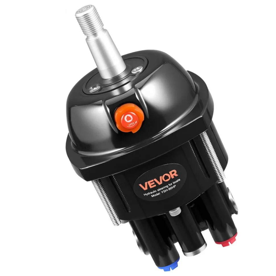 VEVOR Hydraulic Steering Kit, 90 HP, Hydraulic Steering Helm Pump & Cylinder, with 6.9 MPa/1000 psi Max Working Pressure, Aluminum Alloy Housing, Check Valve, for Outboards Fishing Boats Sailboats