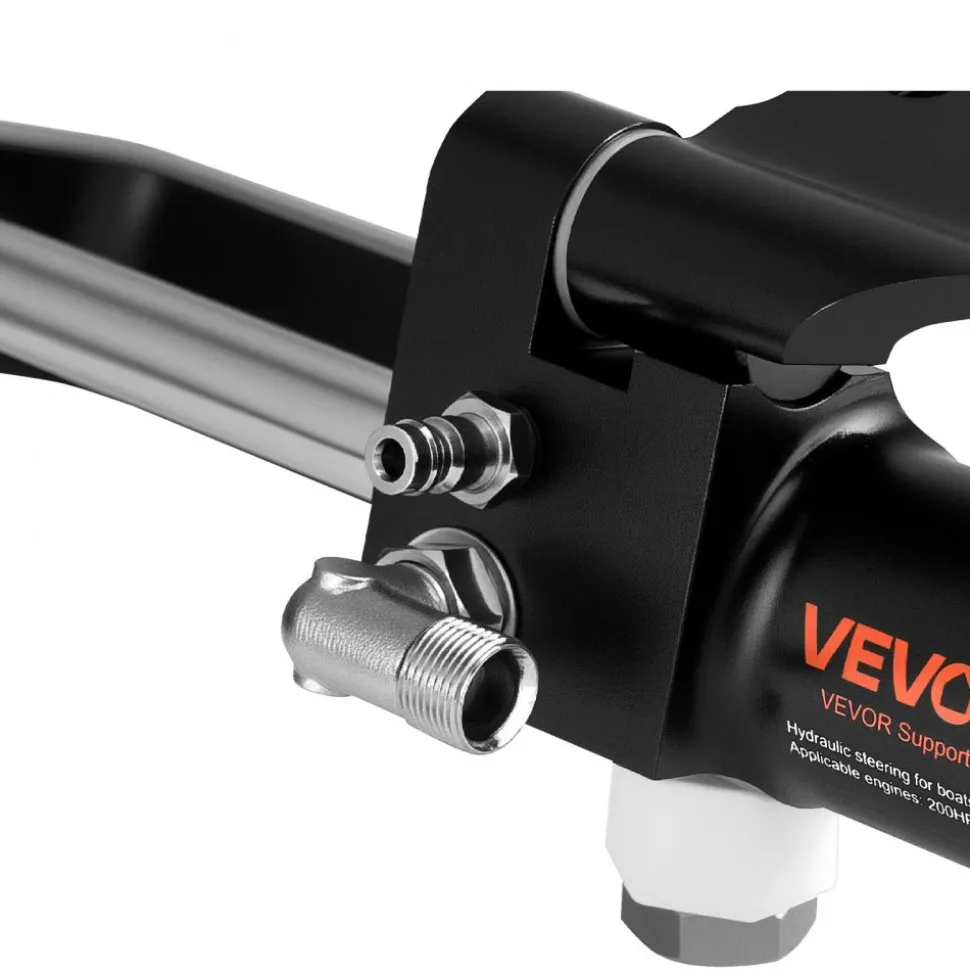 VEVOR Hydraulic Steering Kit, 200 HP, Marine Boat Hydraulic Steering System, with 6.9 MPa/1000 psi Helm Pump, Two-Way Lock Cylinder, and 26ft High-Strength Hoses, for Single Station, Single-Engine Use