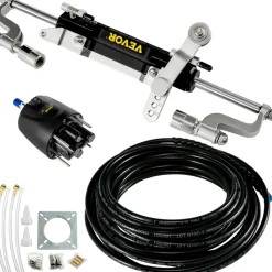VEVOR Hydraulic Steering Kit, 300HP Hydraulic Steering Compact Cylinder, Hydraulic Outboard Steering Kit with Helm Pump for Boat Marine Steering System