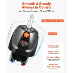 VEVOR Hydraulic Steering Kit, 150 HP, Marine Boat Hydraulic Steering System, with 6.9 MPa/1000 psi Helm Pump, Two-Way Lock Cylinder, and 20ft High-Strength Hoses, for Single Station, Single-Engine Use
