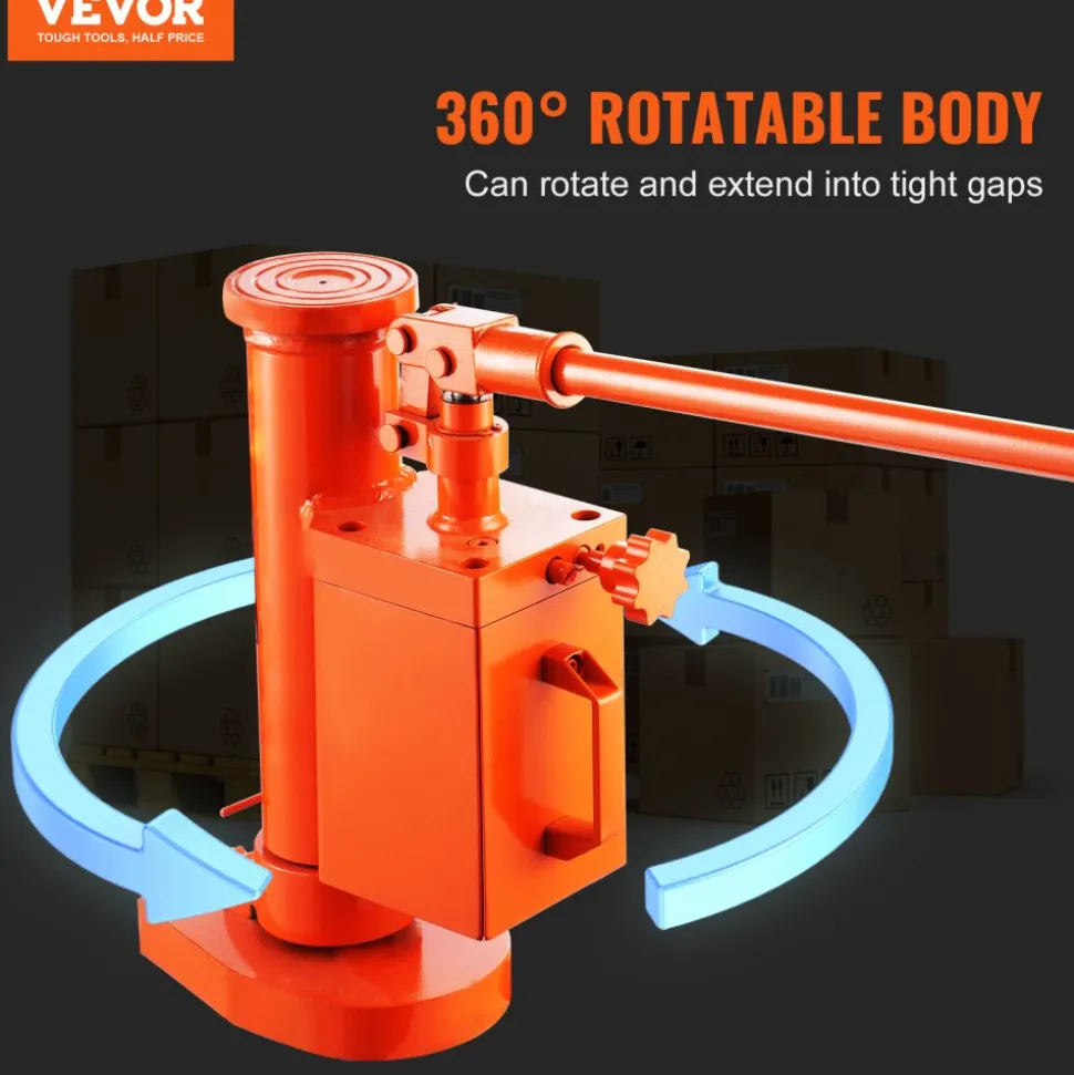 VEVOR Hydraulic Toe Jack, 5 Ton On Toe Toe Jack Lift, 10 Ton On Top Lift Capacity Machine Jack, 1.0-9.1 in Toe Height, 14.6-22.4 in Top Height, 360° Rotatable Claw Jack for Machinery, Industry