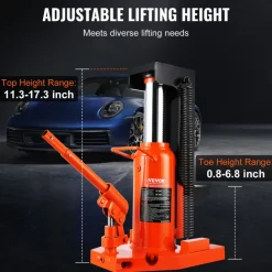 VEVOR Hydraulic Toe Jack, 5 Ton On Toe Toe Jack Lift, 10 Ton On Top Lift Capacity Machine Jack, 0.8-6.8 in Toe Height, 11.3-17.3 in Top Height, Air Hydraulic Claw Jack for Machinery, Industry