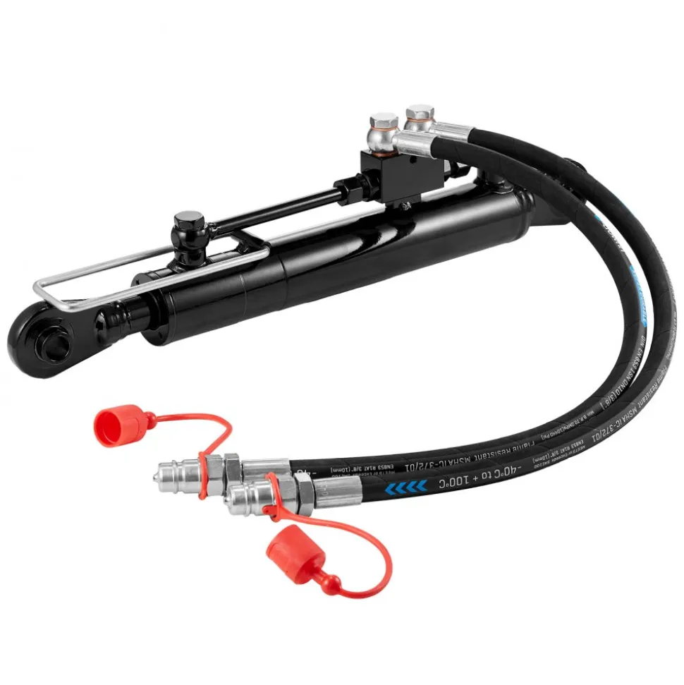 VEVOR Hydraulic Top Link Cat.1-1 (11 in, 20-7/8~31-7/8 in ), Hydraulic Cylinder with 2 Hoses & G3/8" Check Valve