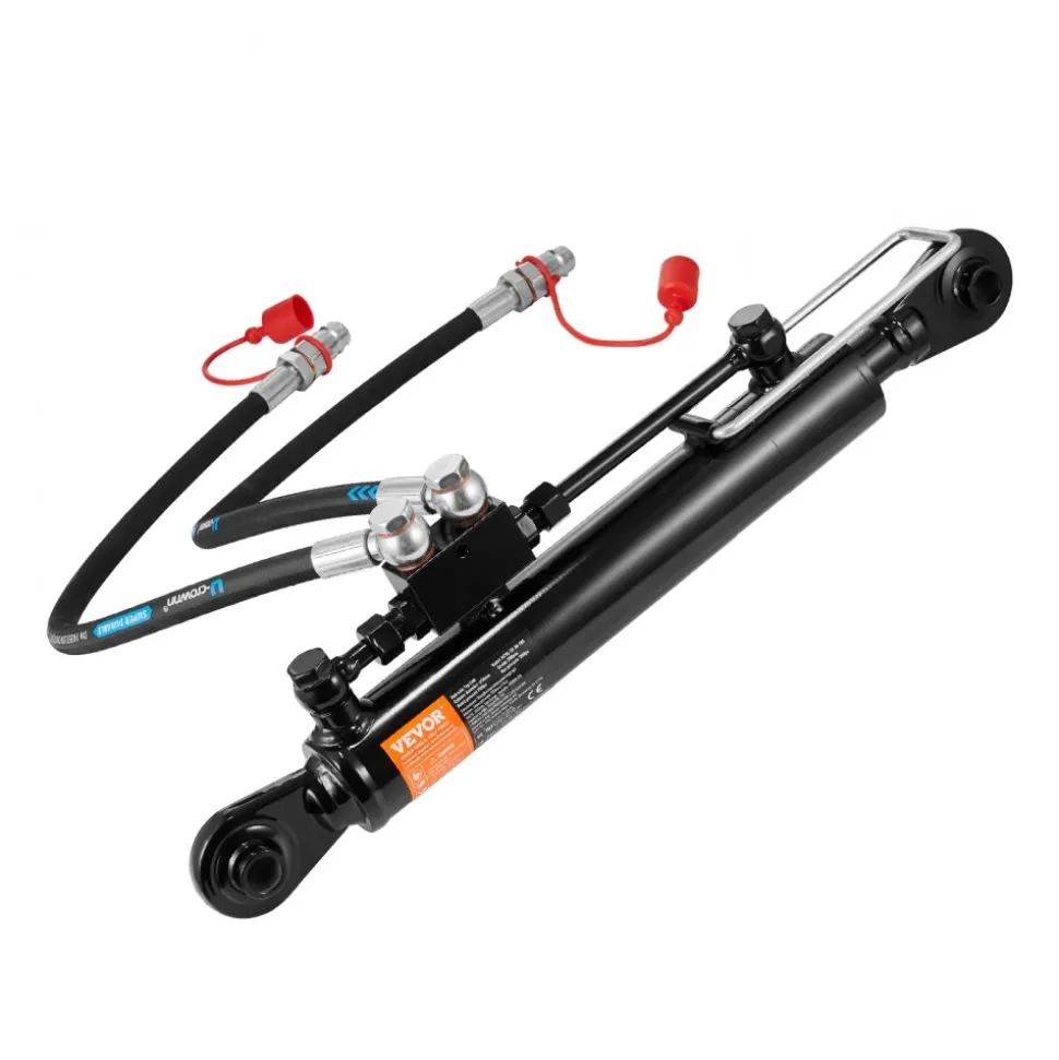 VEVOR Hydraulic Top Link Cat.1-1 (11 in, 20-7/8~31-7/8 in ), Hydraulic Cylinder with 2 Hoses & G3/8" Check Valve