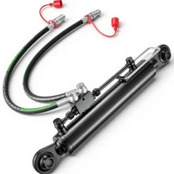 VEVOR Hydraulic Top Link Cat. 2-2 (11 in Stroke, 22-7/16 in to 33-7/16 in), Max 2900PSI Hydraulic Cylinder with 2 Hoses & G3/8
